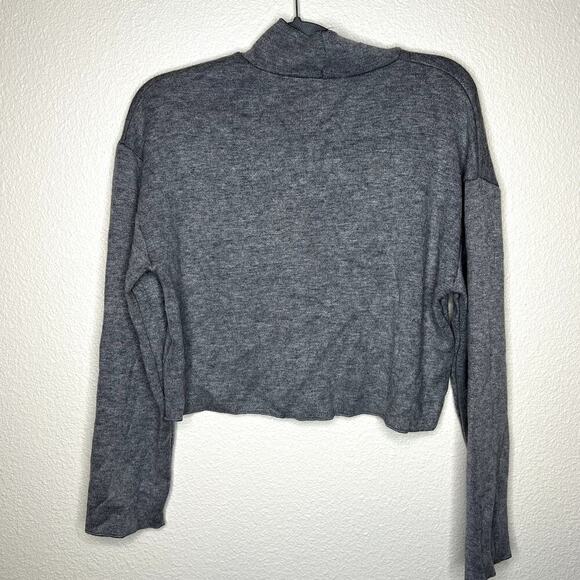 Copied - Zara Long Sleeve Gray High Neck Sweater Shirt Size Small - Picture 3 of 5